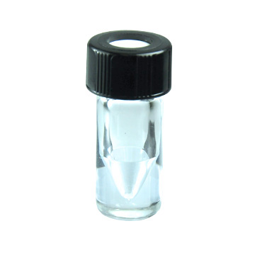 WHEATON 新一代小瓶 0.3 mL 無色透明 頂端開口 黑色酚醛樹脂旋蓋 帶PTFE表面的硅樹脂蓋墊 蓋子尺寸13-425 12 個/盒