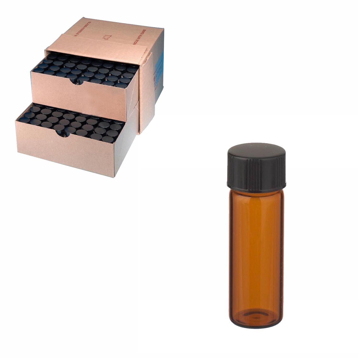 WHEATON 取樣瓶 4 mL 標準瓶 棕色 黑色酚醛樹脂蓋 14B橡膠蓋墊 144 個/盒