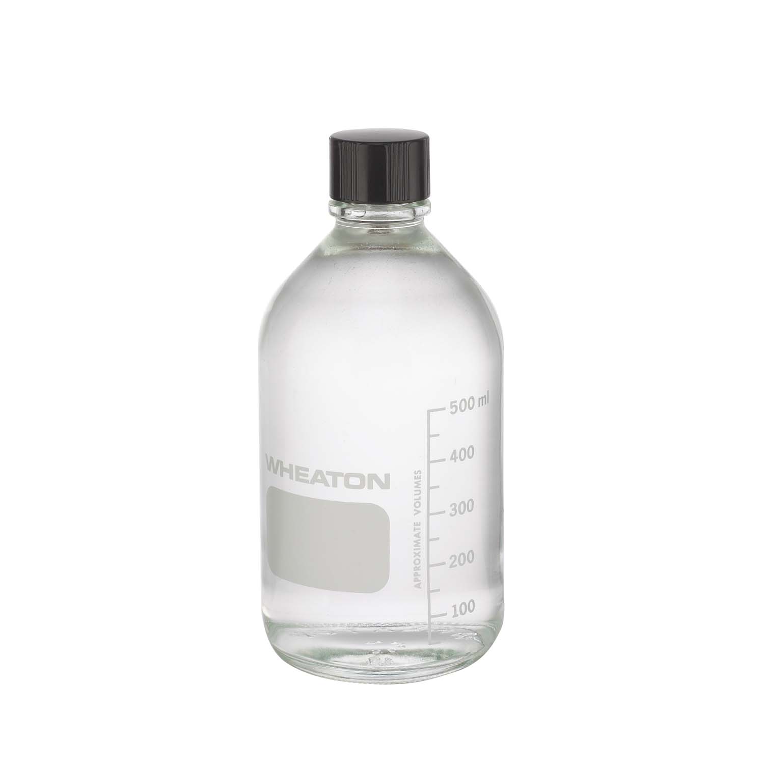 WHEATON 500mL 無色透明帶刻度培養基瓶 帶聚乙烯墊的酚醛樹脂蓋 24個/盒