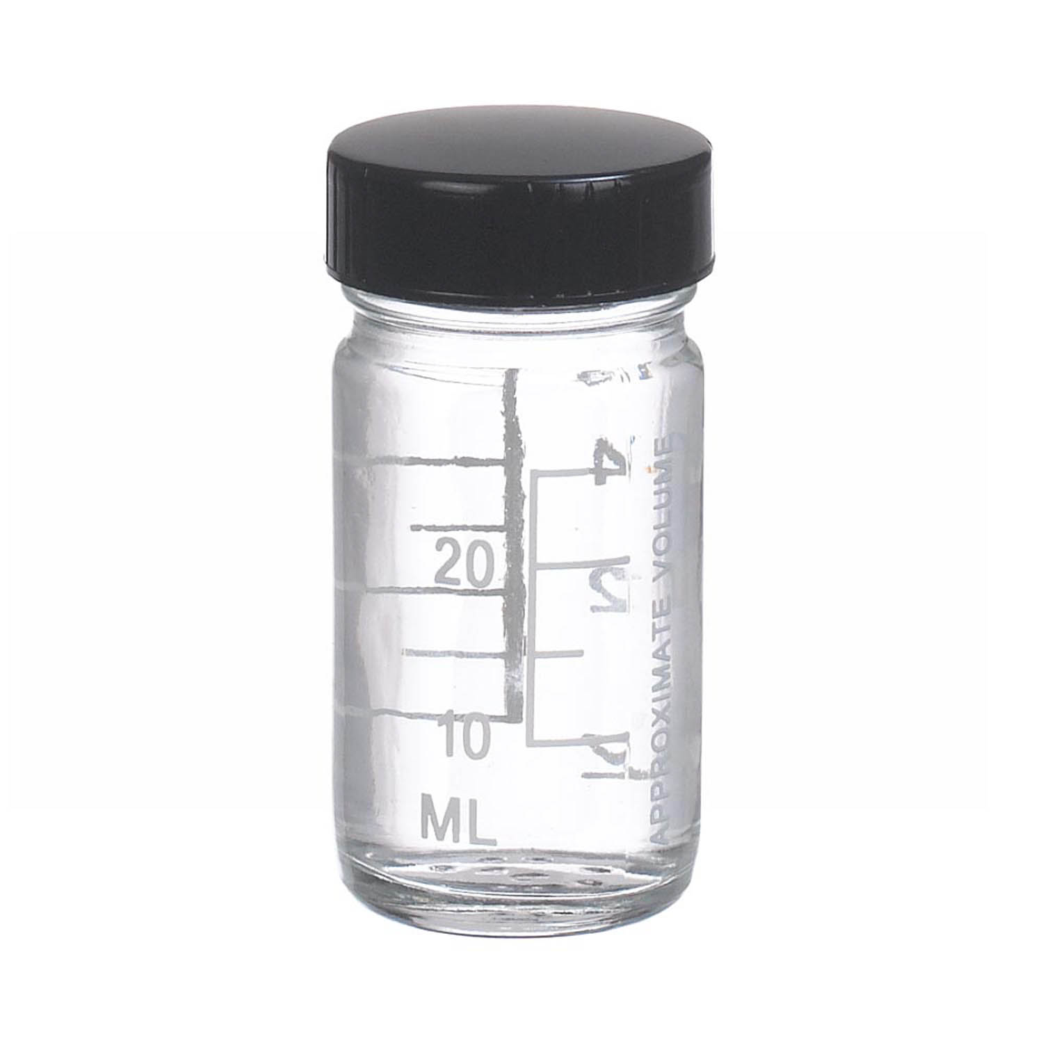 WHEATON 30mL 無色透明刻度瓶 黑酚醛樹脂蓋 聚乙烯圓錐墊 48個/盒